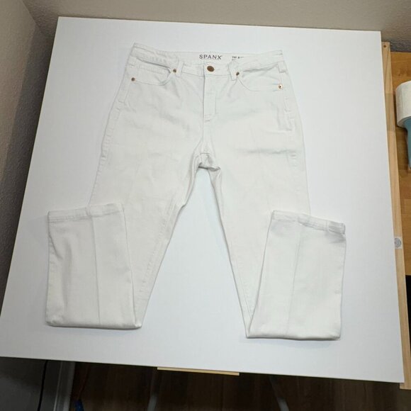 Spanx The Perfect Jean Ankle Straight White Jeans Size 31 - Picture 2 of 7